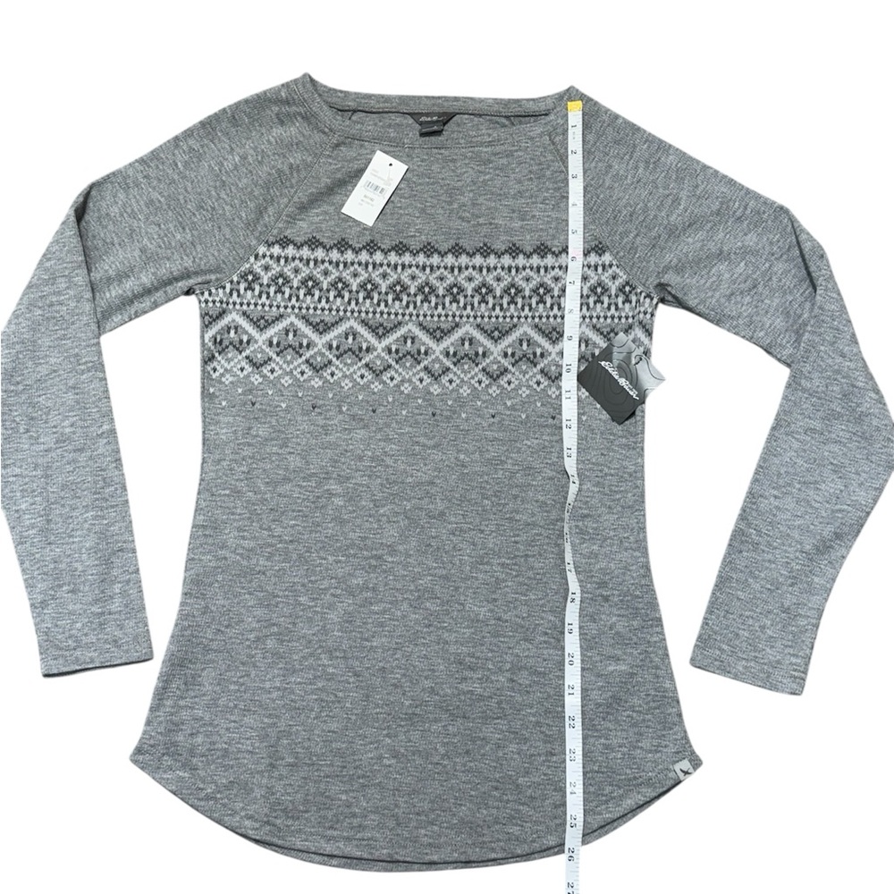 NWT Eddie Bauer Gray Pullover Top Women’s Cotton Blend Long Sleeve Size S - Picture 4 of 10